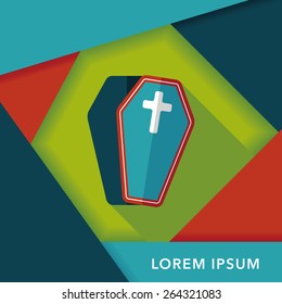 coffin flat icon with long shadow,eps10