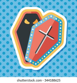 coffin flat icon with long shadow,eps10