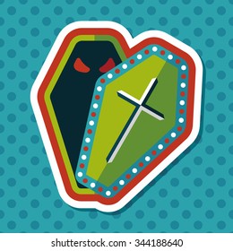 coffin flat icon with long shadow,eps10