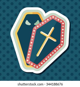 coffin flat icon with long shadow,eps10