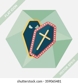 coffin flat icon with long shadow,eps10