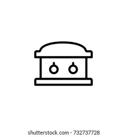Coffin flat icon. Single high quality outline symbol of funeral for web design or mobile app. Thin line signs of death for design logo, visit card, etc. Outline logo of life.