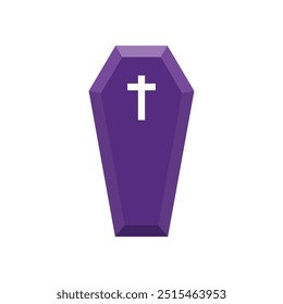 Coffin flat vector design isolated on white background