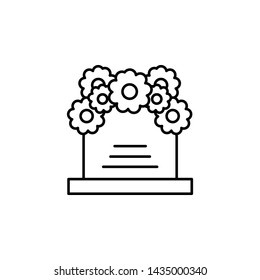 coffin, flowers outline icon. detailed set of death illustrations icons. can be used for web, logo, mobile app, UI, UX