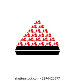 Coffin and flowers sign symbol. Funeral and deceased. concept of sadness and suffering