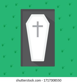 coffin in the grave- vector illustration