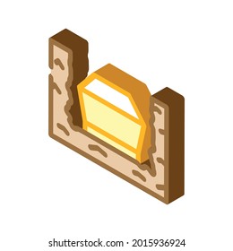 coffin in ground isometric icon vector. coffin in ground sign. isolated symbol illustration