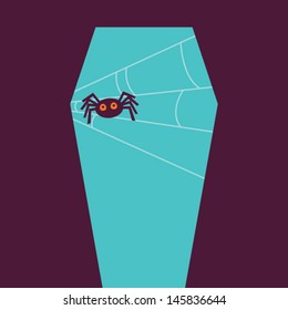 Coffin Halloween background with space for type