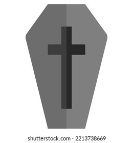 coffin halloween flat color icon