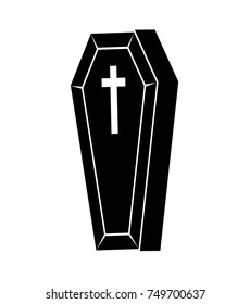 coffin halloween icon isolated on white background