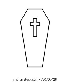 coffin halloween icon isolated on white background