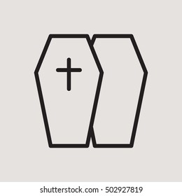 Coffin Halloween Outline Vector Icon