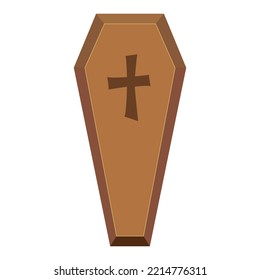 Coffin for Halloween. Vector illustration for stickers, design, works, advertising and so on