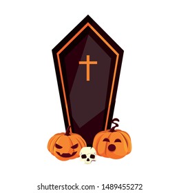 coffin happy halloween celebration design