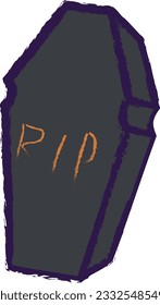 
Coffin holiday halloween decoration design.
