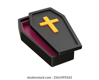 Coffin icon 3d illustration vector