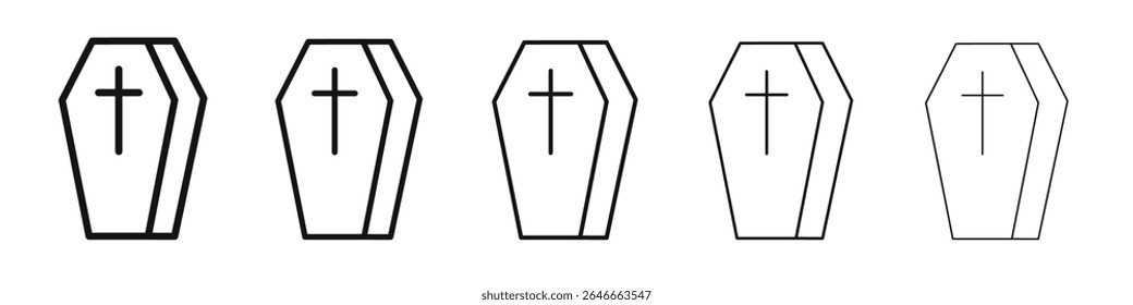 Coffin icon black and white vector sign