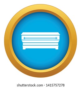 Coffin icon blue vector isolated on white background for any design
