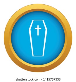 Coffin icon blue vector isolated on white background for any design