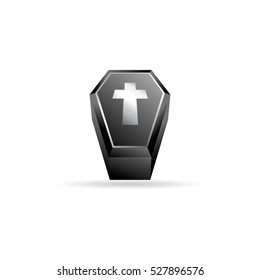 Coffin icon in color. Object Halloween decoration