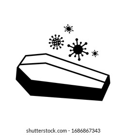 coffin icon for corpses infected with the Corona 2019 virus, the most virus transmission. eps 10