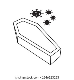 coffin icon for corpses infected with the Corona 2019 virus, the most virus transmission