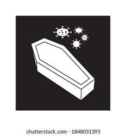 ícono de ataúd para cadáveres infectados con el virus Corona 2019, la mayor transmisión de virus