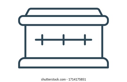 Coffin icon for death, funeral, and insurance representation