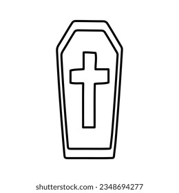 Coffin Icon, Coffin Design doodle Art Illustration