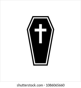 Coffin Icon, Coffin Design Vector Art Illustration