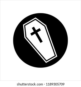 Coffin Icon, Coffin Design Vector Art Illustration