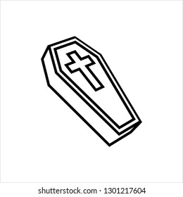 Coffin Icon, Coffin Design Vector Art Illustration