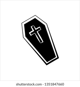 Coffin Icon, Coffin Design Vector Art Illustration