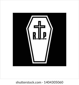 Coffin Icon, Coffin Design Vector Art Illustration