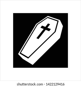 Coffin Icon, Coffin Design Vector Art Illustration