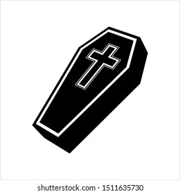 Coffin Icon, Coffin Design Vector Art Illustration