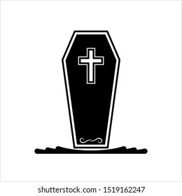 Coffin Icon, Coffin Design Vector Art Illustration