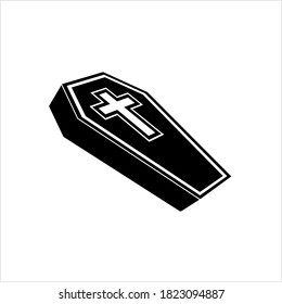 Coffin Icon, Coffin Design Vector Art Illustration