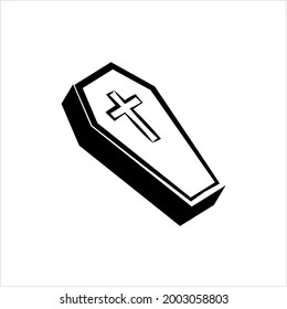 Icono de ataúd, Ilustración de arte del vector de diseño de ataúd