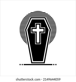 Coffin Icon, Coffin Design Vector Art Illustration