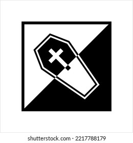 Coffin Icon, Coffin Design Vector Art Illustration