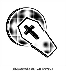 Coffin Icon, Coffin Design Vector Art Illustration