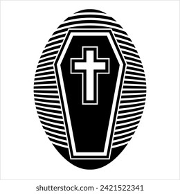 Coffin Icon, Coffin Design Vector Art Illustration