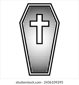 Coffin Icon, Coffin Design Vector Art Illustration