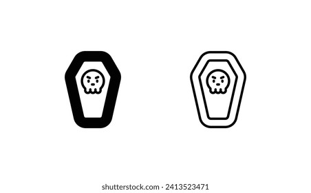 Coffin icon design with white background stock illustration