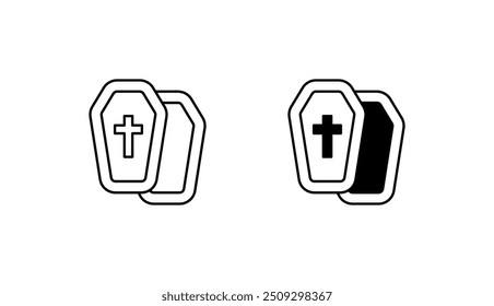 Coffin icon design with white background stock illustration