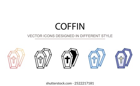 Coffin icon design with white background stock illustration