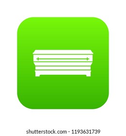 Coffin icon digital green for any design isolated on white vector illustration