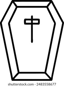 coffin icon. coffin icon. Editable Stroke.