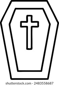 coffin icon. coffin icon. Editable Stroke.